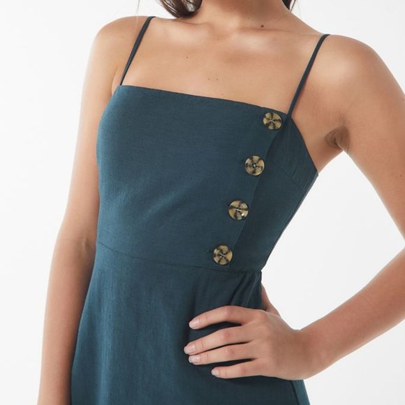 UO Riley Button-Down Linen Mini Dress - Picture 2 of 6